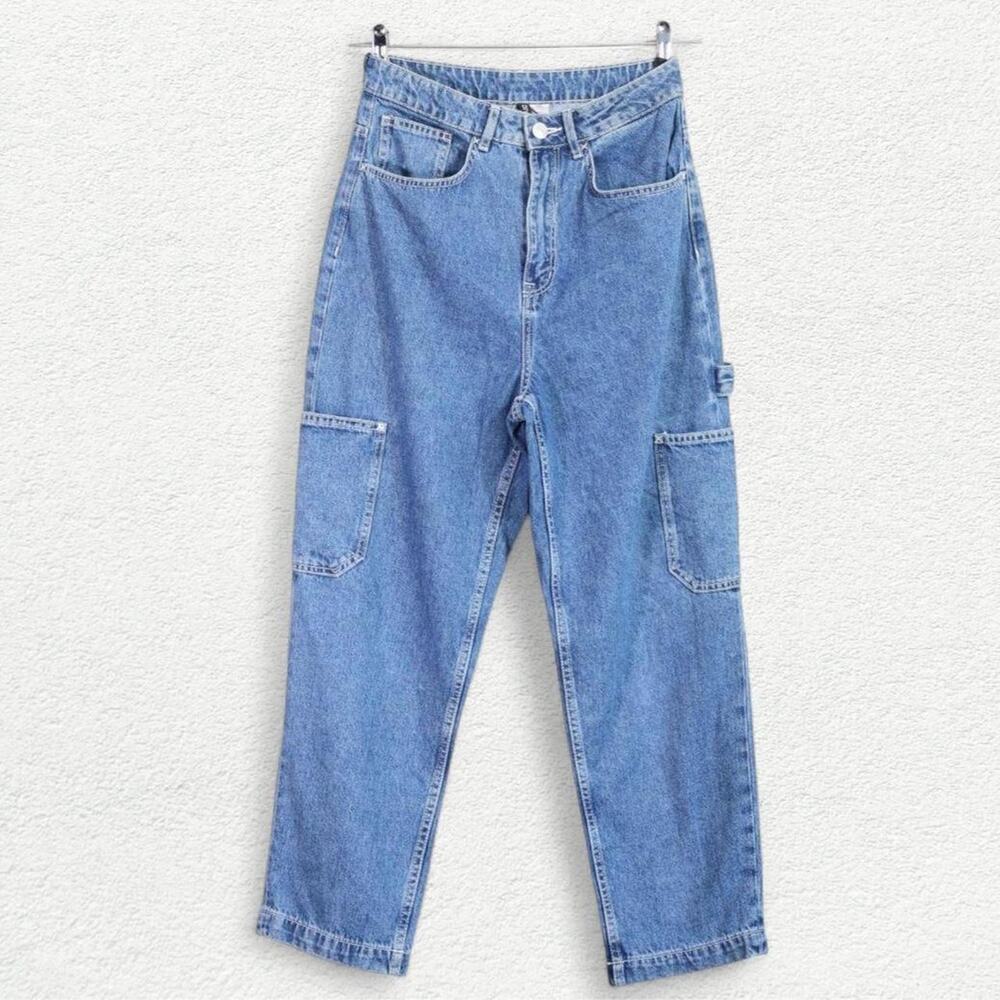 Divided by H&M Denim Cargo Pants in Blue Jean